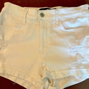 Hollister white jean shorts